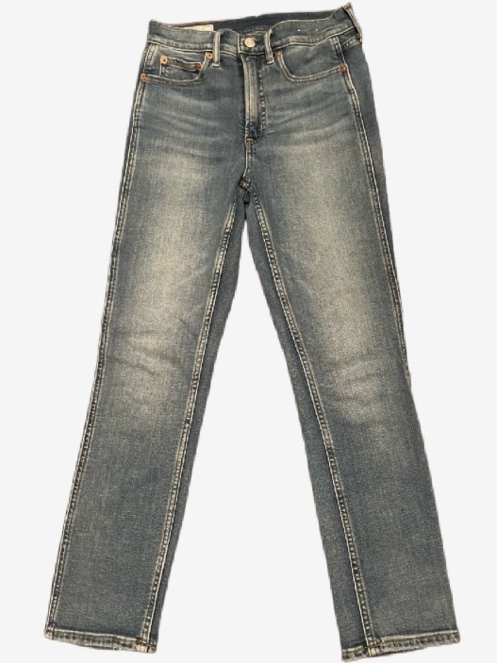 GAP Women's High-Rise Slim Straight Jeans in Washed Blue